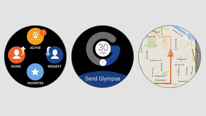 Samsung Galaxy Watch Glympse Uygulaması