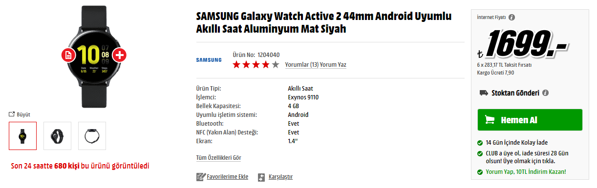 MediaMarkt Samsung Galaxy Watch Active 2